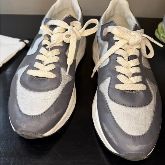 Golden Goose Men's Running Sole Sneakers in Silver, Ebony, Black